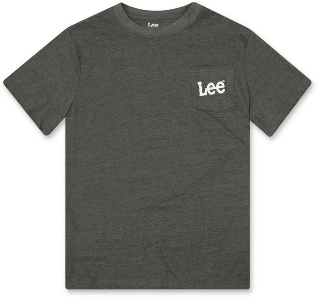 Lee 中性款素色Logo口袋短袖T恤 LM12SK180, 深松樹綠