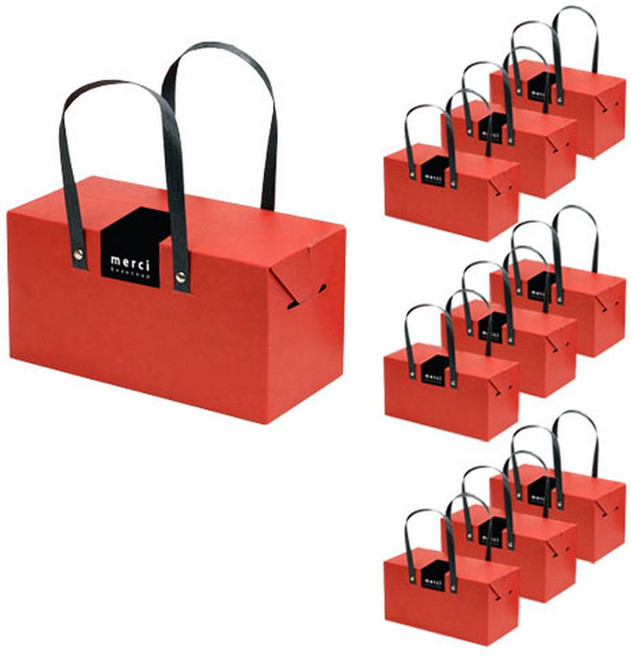 indi.k 現代紅色提把小盒子 10入 + Merci 現代黑色標籤 10入, 現代風 紅色 + 黑色, 1組