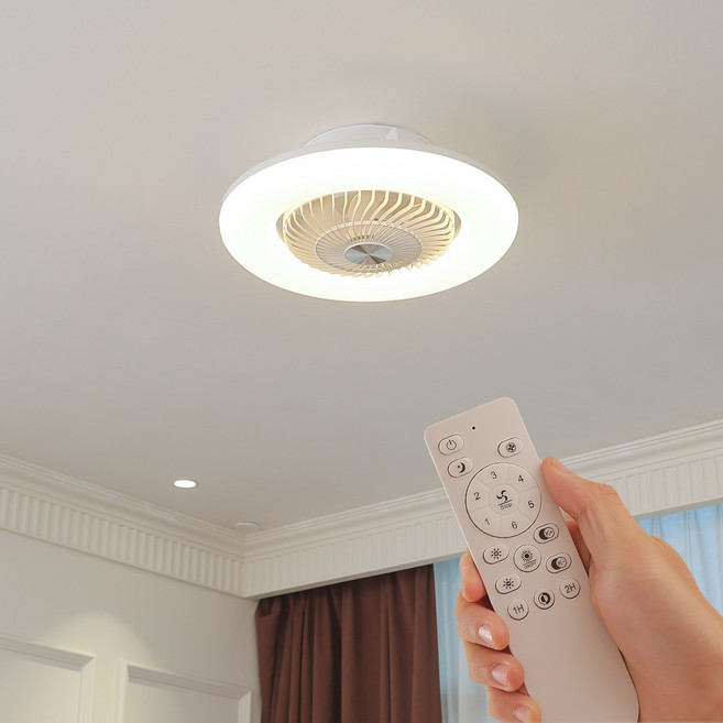 vittz Aero Blanc 500 圓形天花板吊扇 LED 房間燈, 白色