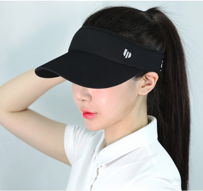 루페오 골프 테니스 와이드 밴드 챙 넓은 햇빛 차단 썬캡, 블랙, 1개