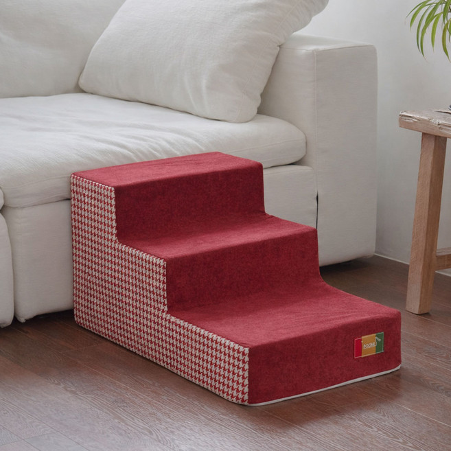 레드퍼피 반려동물 하드락 펫스텝, 버건디, 1개