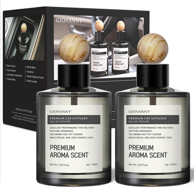 GIOVANNY 프리미엄 차량용 방향제 150ml 2p, 블랙체리, 1세트