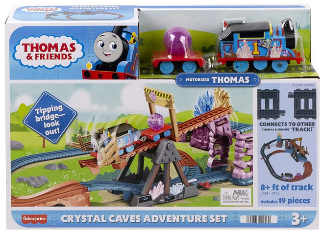 MATTEL 美泰兒 湯瑪士小火車水晶峽谷冒險套組, 1盒, 藍色 + 黑色 + 紅色