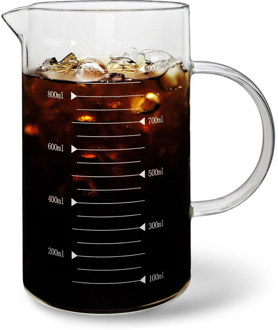 미르코리아 내열유리 핸들 비커 계량컵, 1000ml, 1개