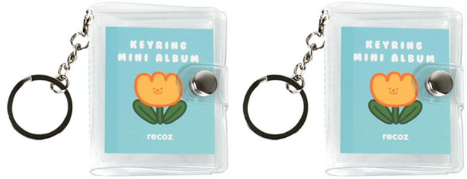 recoz 迷你相簿鑰匙圈 2入, 透明, 16張