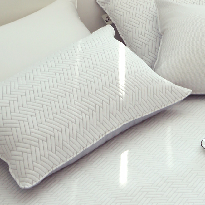 지베딩 3중직 듀라론 항균 냉감 베개커버 솜포함, 그레이, 1개