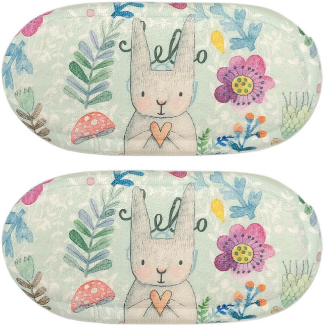 모나코올리브 바니융 손목보호 마우스 쿠션, 플라워래빗, 2개