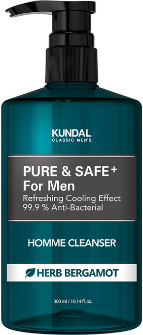 KUNDAL 昆黛爾 清爽型男性護理液 佛手柑香, 300ml, 1瓶