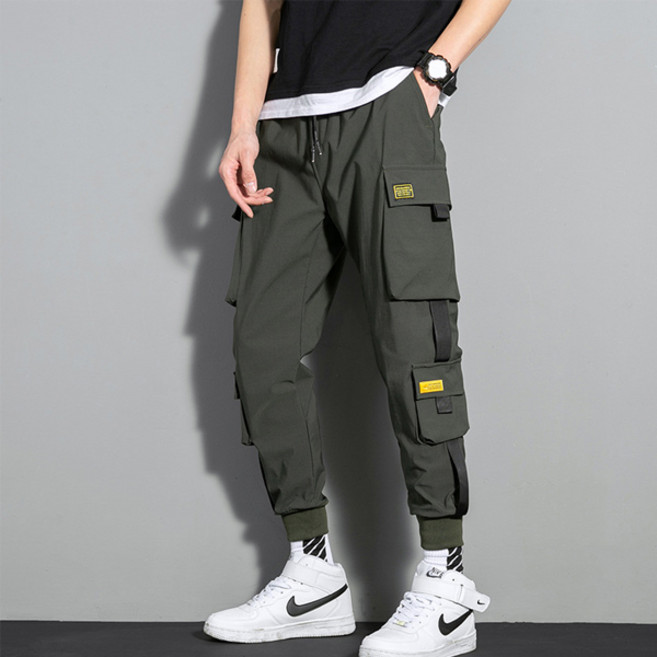 Gudif 男性雙口袋素色工作褲