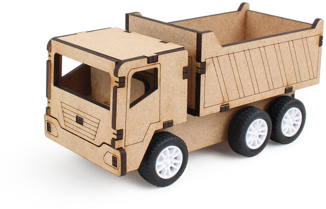 풀백 덤프트럭 나무조립 자동차만들기 DIY TM-562, 1개