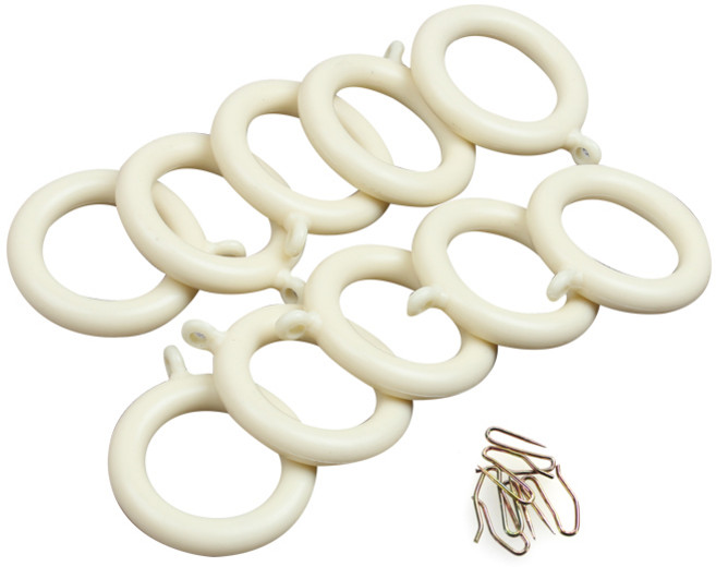 일반 커튼링 35mm 10p + 커튼핀 10p, 크림, 1개