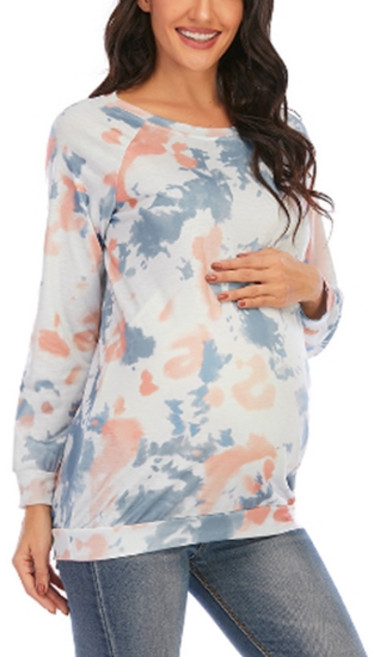 알로데 아트 페인팅 임부 긴팔 티셔츠