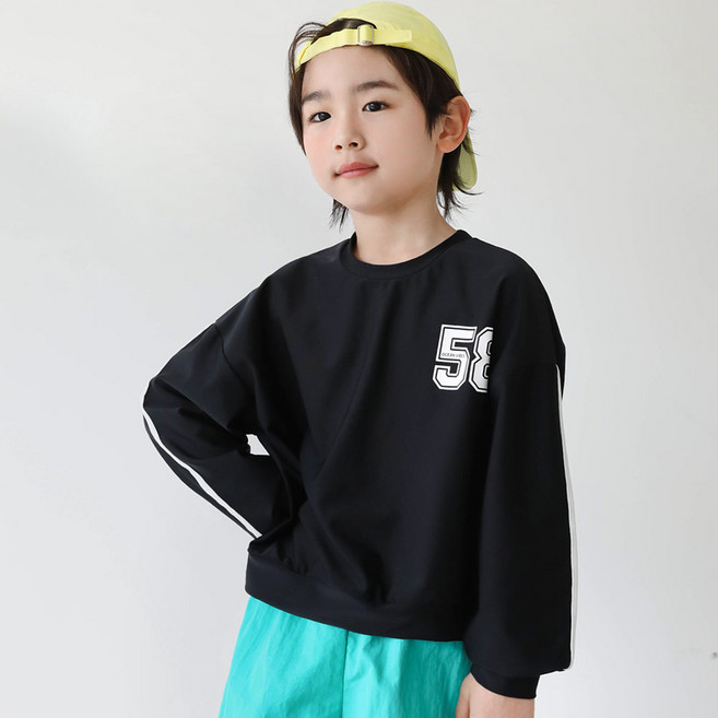 로로샤 아동용 루즈핏 레터링 코엔 래쉬가드 상의