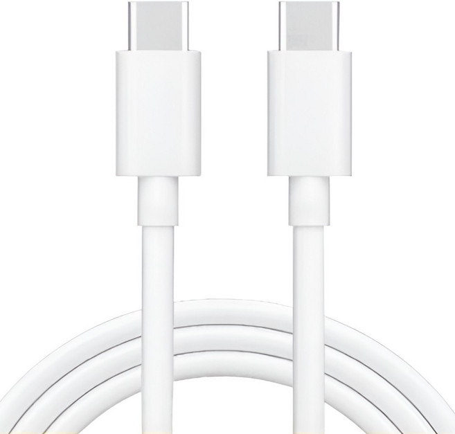 Amako Type-C轉Type-C 200W 超高速充電數據線, 白色, 1個, 2m