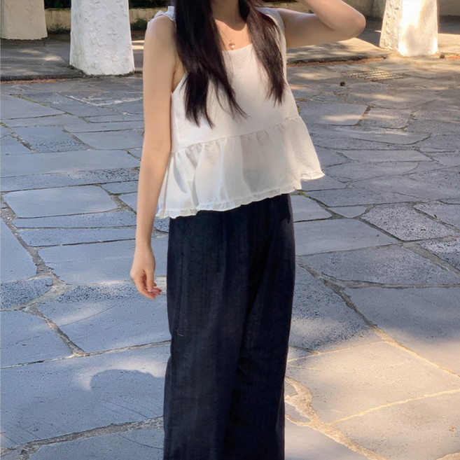 ViVEMO 清純又性感 反差感露背無袖上衣 10439