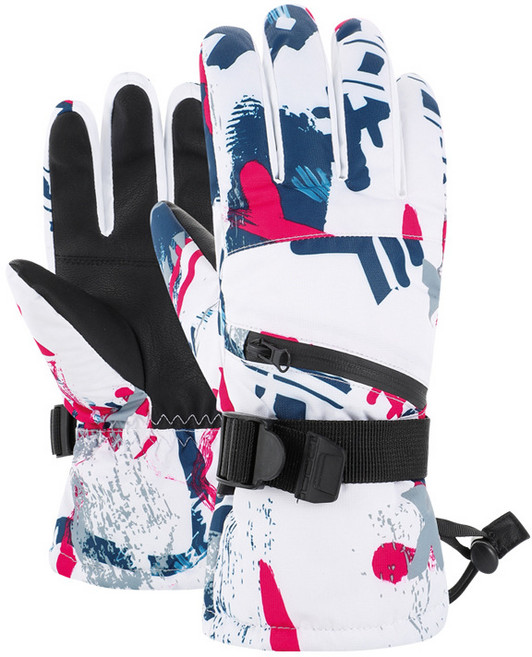 스노우보드 장갑 양손착용, 02 레드화이트