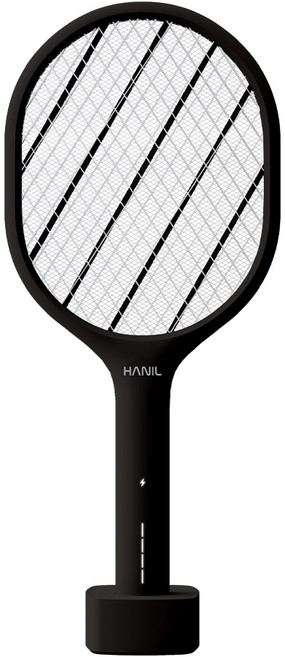 한일 시그니처 원버튼 전기모기채 C타입, 블랙