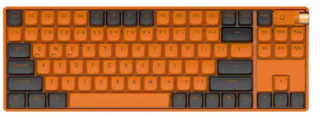 한성컴퓨터 Deskterior 저소음 윤활 듀얼무선 기계식 키보드, 오렌지 + 블랙, GK903B, 저소음 백축