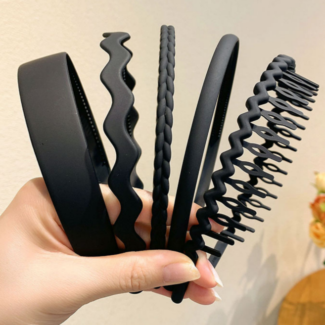 언니고무줄 남녀공용 고탄력 머리띠 헤어밴드 5종 세트