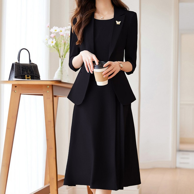 Athélic 大尺碼 Easy Welly 連身裙外套西裝套裝 10476