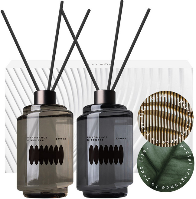 플렌느 트위스트 디퓨저 500ml 2p + 디자인 코스터 2종 세트, 마로멜로잼, 1개