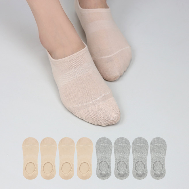 이지레그 여성용 발등 편한 코튼 하이컷 구멍나지 않는 페이크삭스 8켤레