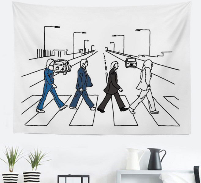 어가네닷컴 영화 드로잉 패브릭 포스터, 비틀즈