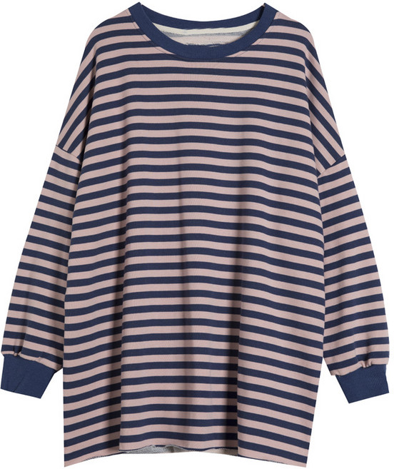 스트라이프 임산부 루즈 티셔츠