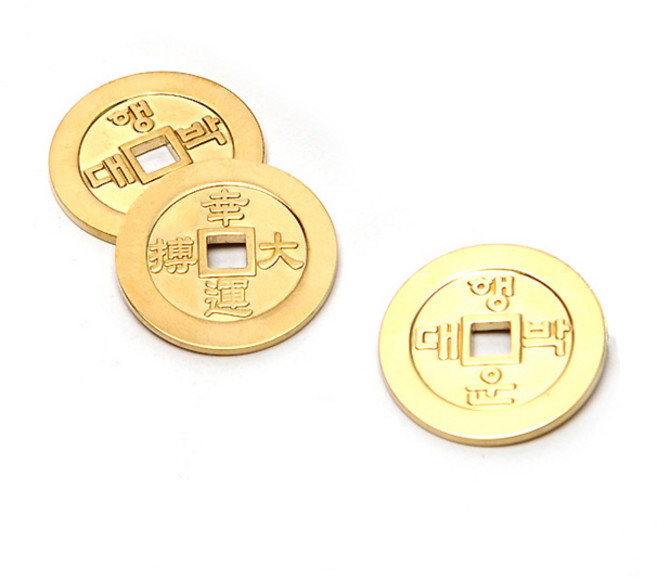 행운의황금동전 행운대박 프라임 엽전 3p, 금색