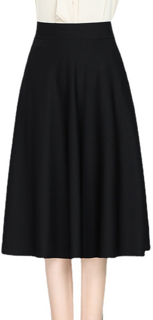 마켓피아 여성용 사계절 미디 A라인 플레어 스커트