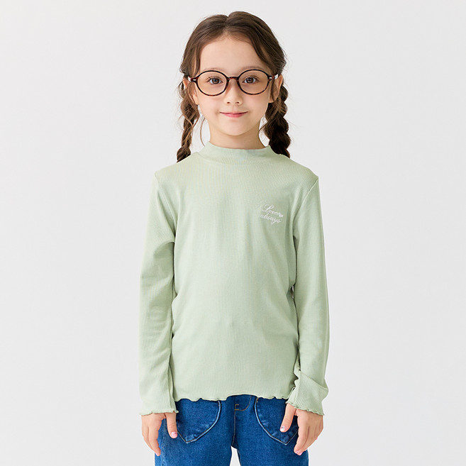 베베쥬 여아용 소프트터틀넥 티셔츠