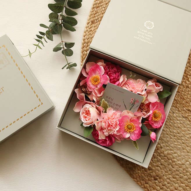 반전플라워용돈박스 하트양귀비, 핑크, 1개