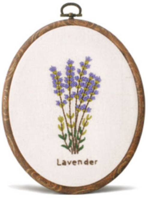 101도 자수의 온도 후프액자 플라워 DIY 패키지, 1개, 라벤더