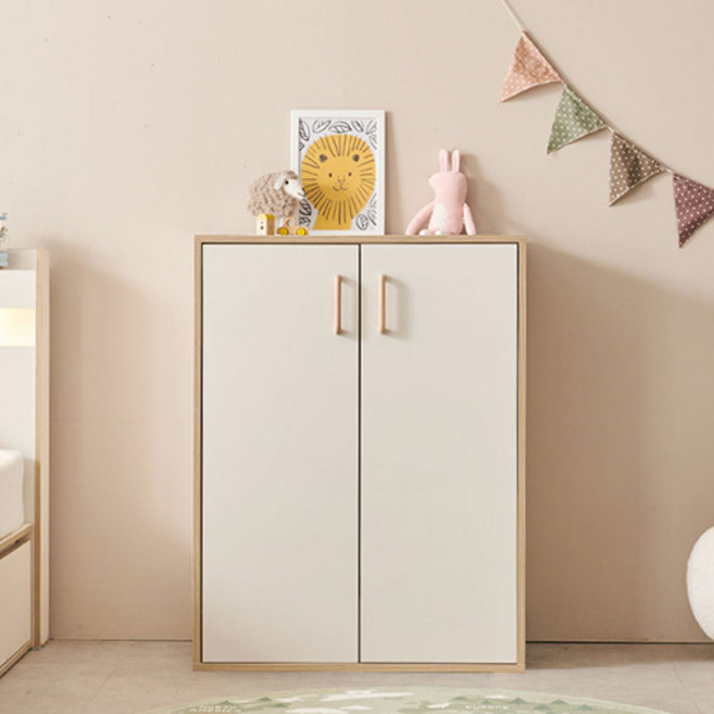아임 800 유아동옷장 원목발 미포함 방문설치, 크림화이트