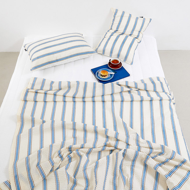 심플럭스 코지스트라이프 시원사커 여름 홑이불, 크림코코넛