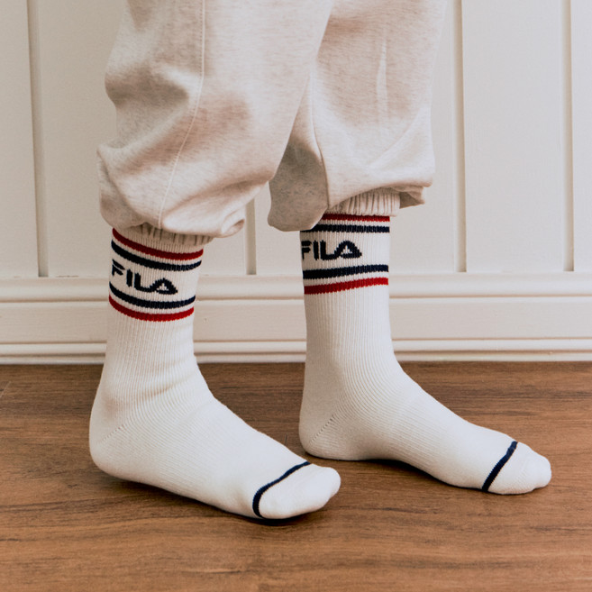 휠라 남녀공용 링글 플리스 크루 양말