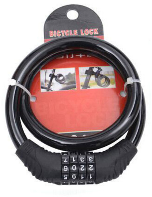 자전거 일체형 자물쇠, 블랙, 1개
