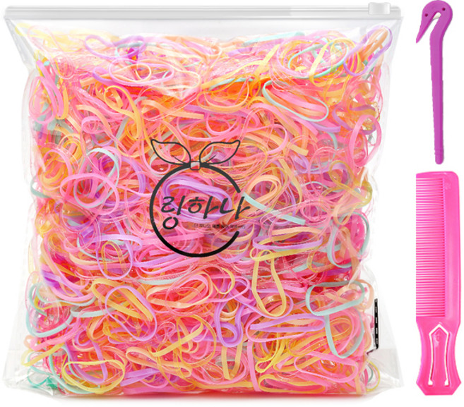 링하나 대용량 머리끈 지퍼백 + 이지컷 + 빗 세트 RH3