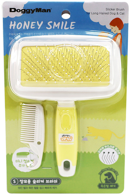 도기맨 장모용 슬리커 브러쉬 겸용 3단계 S NHS-60, 혼합색상, 1개