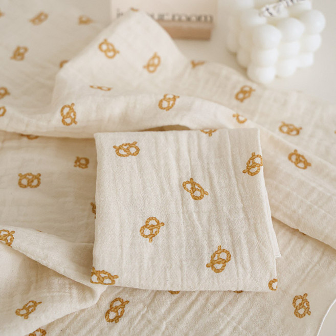 메종텍스타일 여성용 면100 이중거즈 프레첼 손수건 + 선물포장 세트