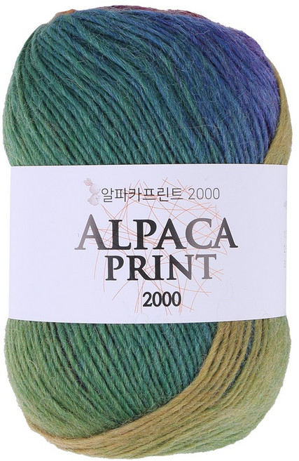 마마니트 알파카 프린트 2000 뜨개실, 1개, 20 단풍mix