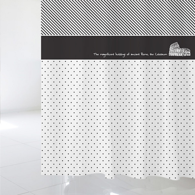 디자인수풀 북유럽 스타일 샤워 커튼 sc588 L 1800 x 1880 + 스테인리스 고리 12p + 화이트 커튼봉 풀세트, 혼합색상, 1세트, 멀티(혼합)컬러