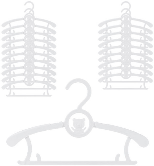 아이끌레 곰돌이 길이 조절 옷걸이, 화이트, 20개