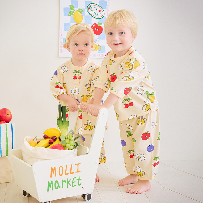 몰리멜리프렌즈 후르츠 프렌즈 7부실내 상하의 세트