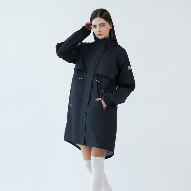 테크스킨 여성용 레인플렉스 골프 레인코트, 블랙, 1개