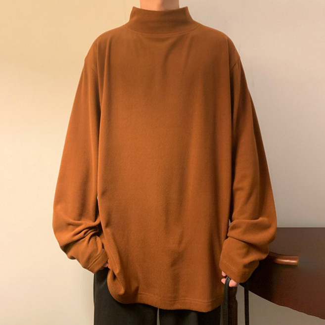 엘쏘 남성용 옴므 모크넥 루즈핏 긴팔 티셔츠