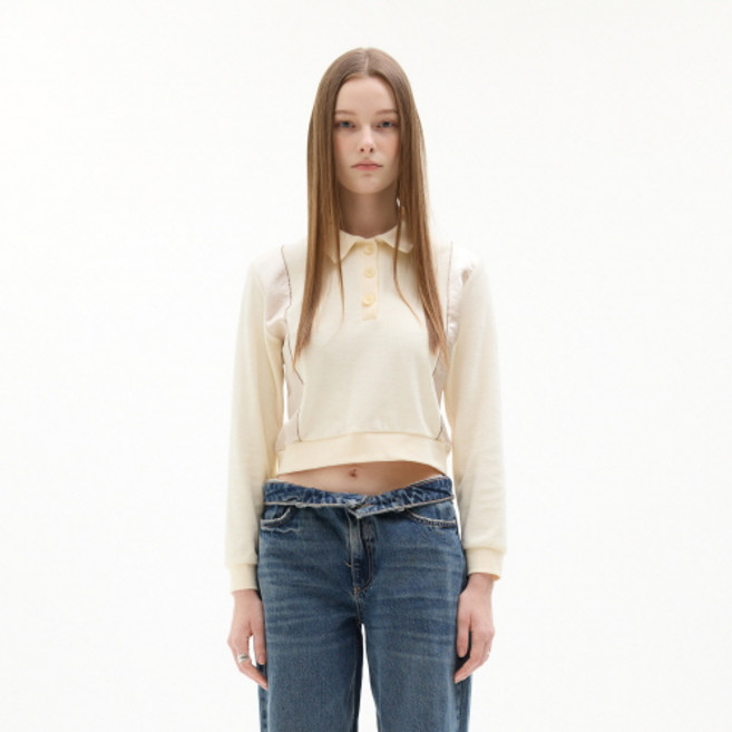 LARTIGENT 女款時尚短版長袖衣服