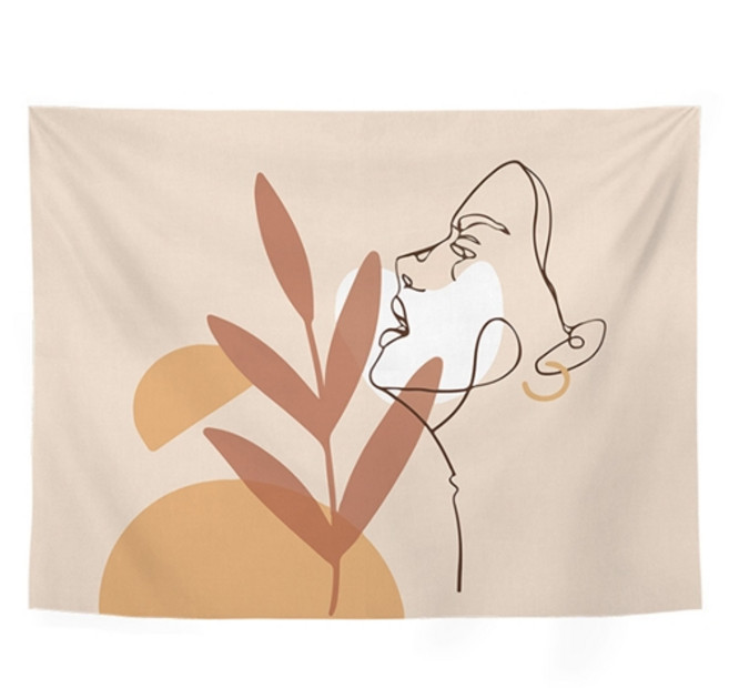 스타 웜톤 무드 드로잉 패브릭 포스터, type 07