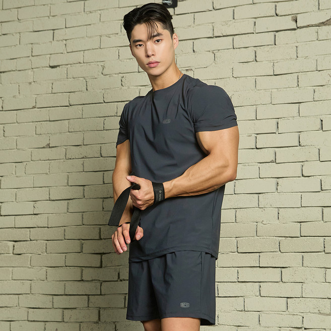 blackmonsterfit 男女通用涼感Tricot運動短袖 + 短褲套裝