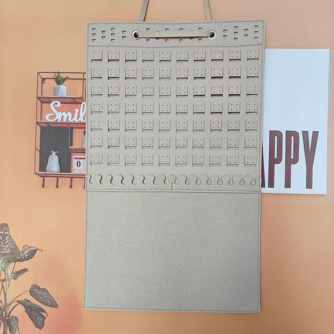 조인메이드 벽걸이형 악세서리 보관함 목걸이형, 베이지, 1개